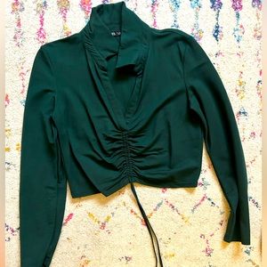 Zara Cropped canvas like long sleeved shirt